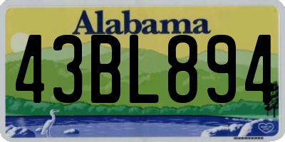 AL license plate 43BL894