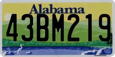 AL license plate 43BM219