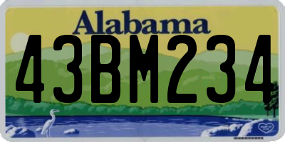 AL license plate 43BM234