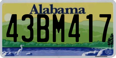 AL license plate 43BM417