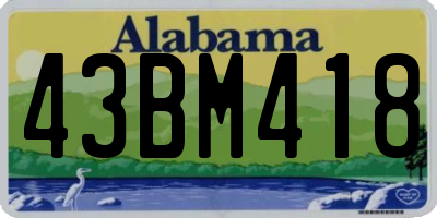 AL license plate 43BM418