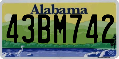 AL license plate 43BM742