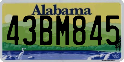 AL license plate 43BM845