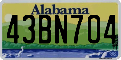 AL license plate 43BN704