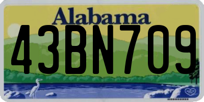 AL license plate 43BN709