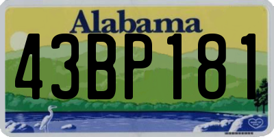 AL license plate 43BP181