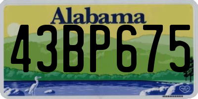 AL license plate 43BP675