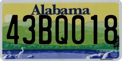 AL license plate 43BQ018