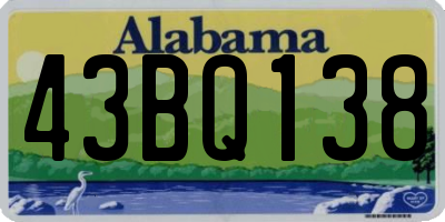 AL license plate 43BQ138