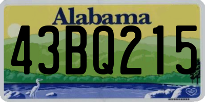 AL license plate 43BQ215