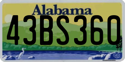 AL license plate 43BS360