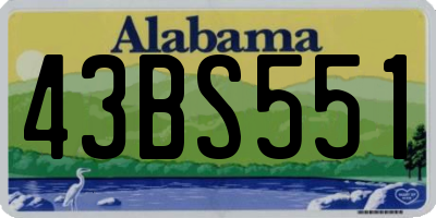 AL license plate 43BS551