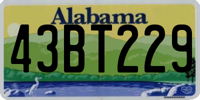 AL license plate 43BT229