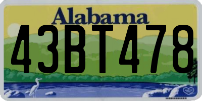 AL license plate 43BT478