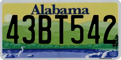 AL license plate 43BT542