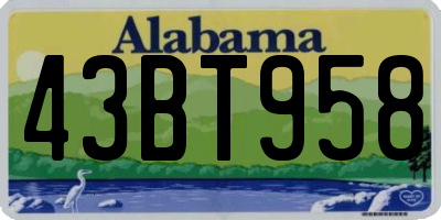 AL license plate 43BT958