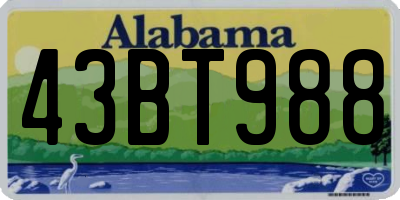 AL license plate 43BT988