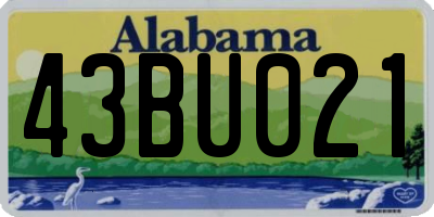 AL license plate 43BU021