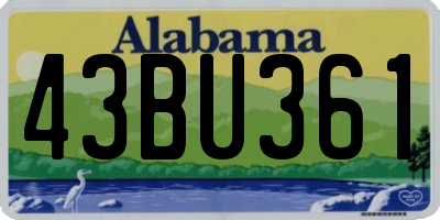 AL license plate 43BU361
