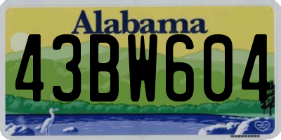 AL license plate 43BW604