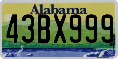 AL license plate 43BX999
