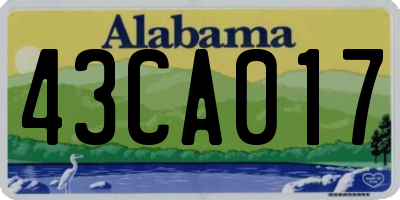 AL license plate 43CA017