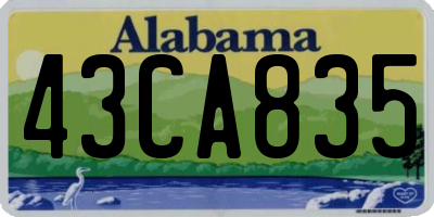AL license plate 43CA835
