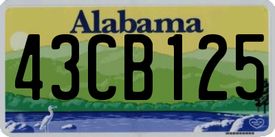 AL license plate 43CB125