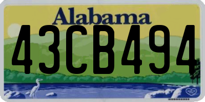 AL license plate 43CB494