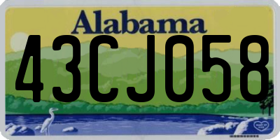 AL license plate 43CJ058