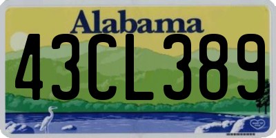 AL license plate 43CL389