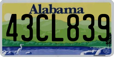 AL license plate 43CL839