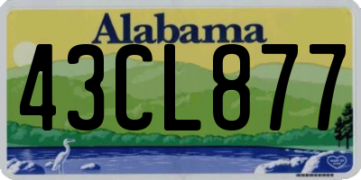 AL license plate 43CL877