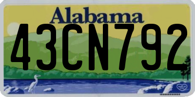AL license plate 43CN792