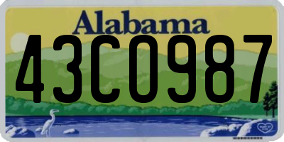 AL license plate 43CO987