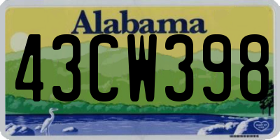 AL license plate 43CW398
