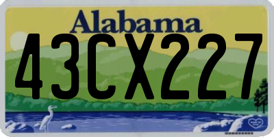 AL license plate 43CX227