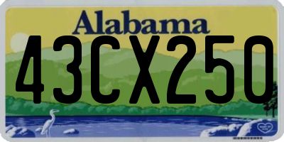 AL license plate 43CX250
