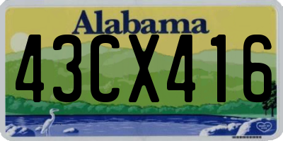AL license plate 43CX416