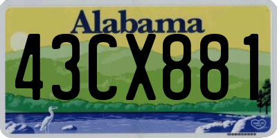 AL license plate 43CX881