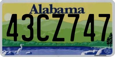 AL license plate 43CZ747