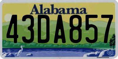 AL license plate 43DA857
