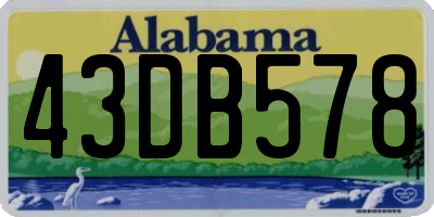 AL license plate 43DB578