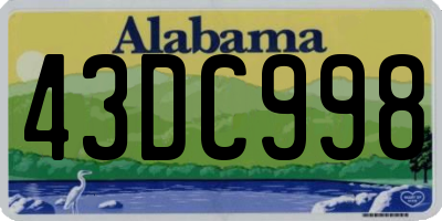 AL license plate 43DC998