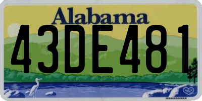 AL license plate 43DE481