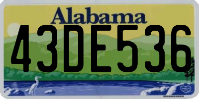 AL license plate 43DE536