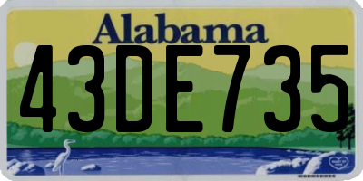 AL license plate 43DE735
