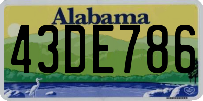 AL license plate 43DE786
