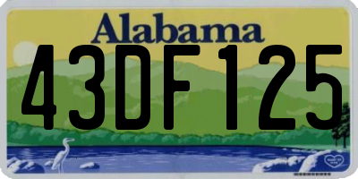 AL license plate 43DF125