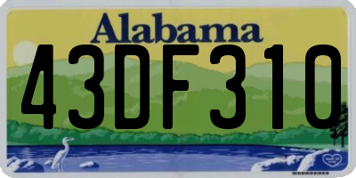 AL license plate 43DF310